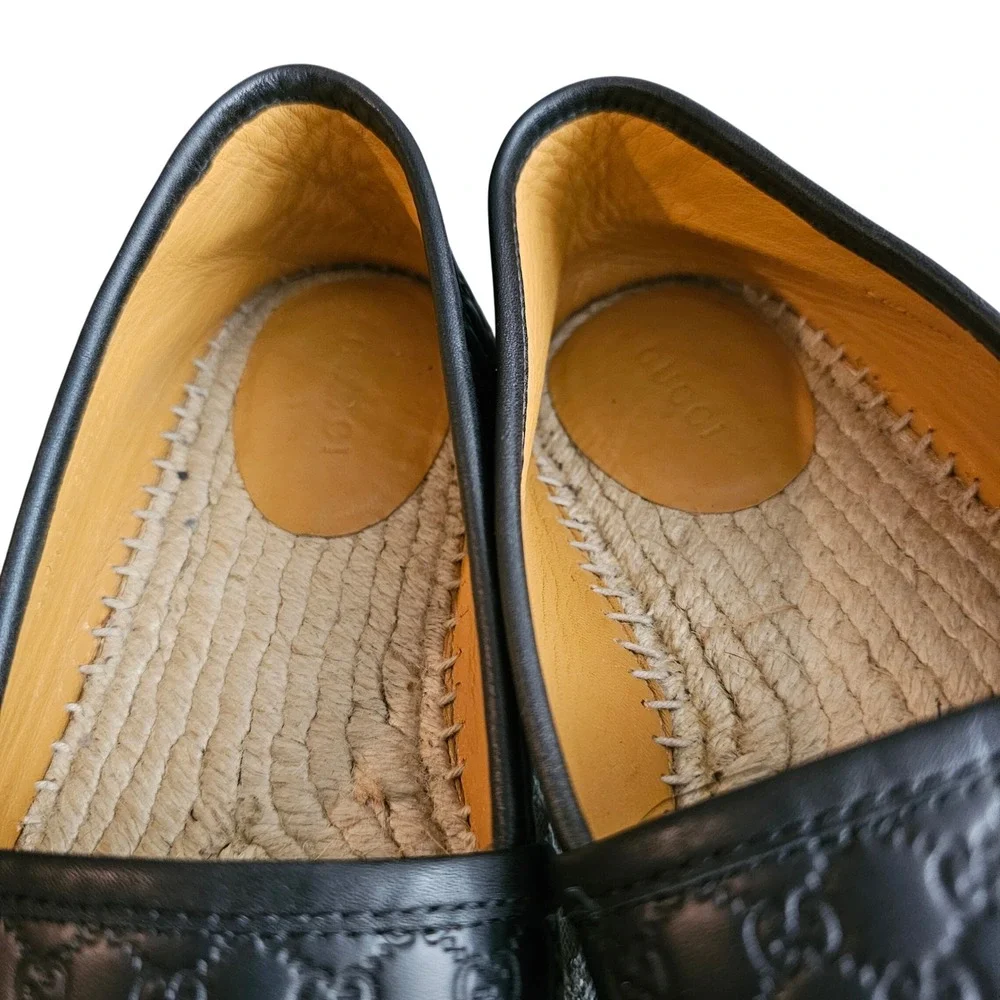 Gucci Microguccissima Signature Espadrilles Size 36 US 6 Color Black‎